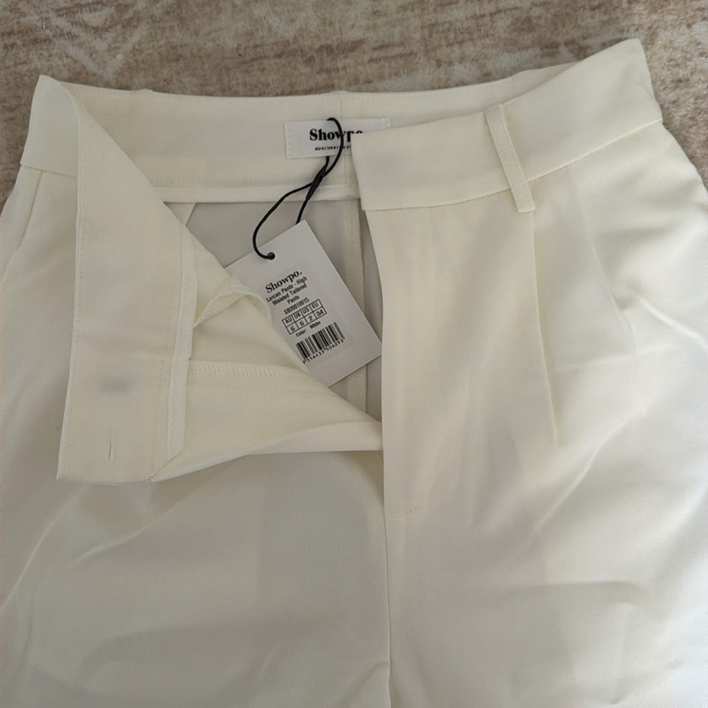 Showpo white Lorcan high waisted tailored pants